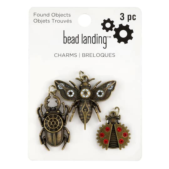 12 Packs: 3 ct. (36 total) Found Objects Bronze Oxide Bug Charms by Bead Landing™